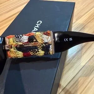 CHANEL | Accessories | Chanel Black And Orange Sunglasses  display picture 3